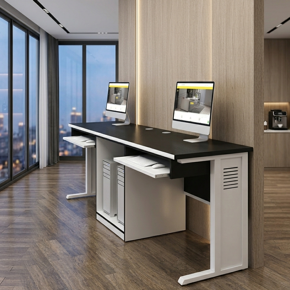 Dual-Pro Office Workstation | 2-Person Collaborative Desk