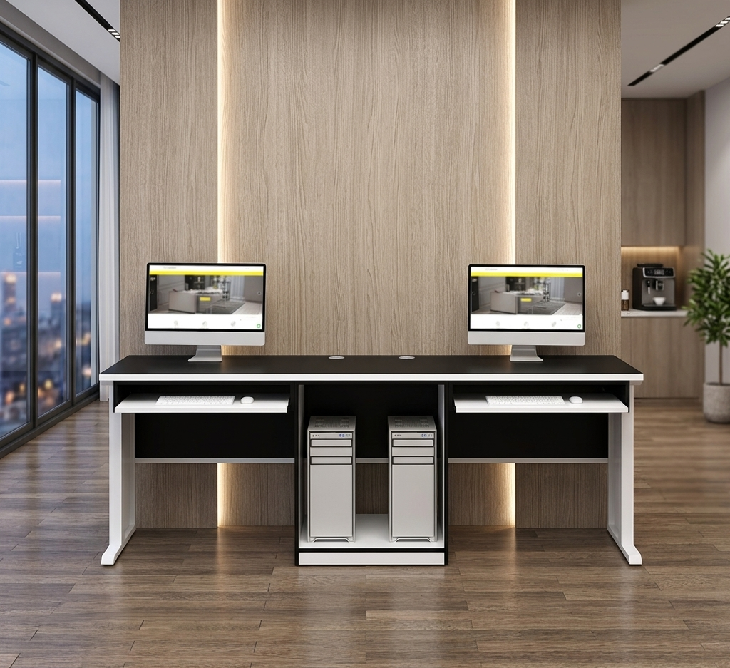 Dual-Pro Office Workstation | 2-Person Collaborative Desk