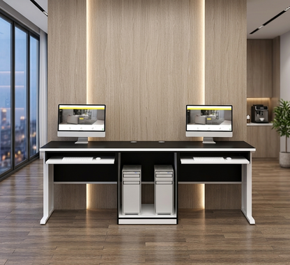 Dual-Pro Office Workstation | 2-Person Collaborative Desk