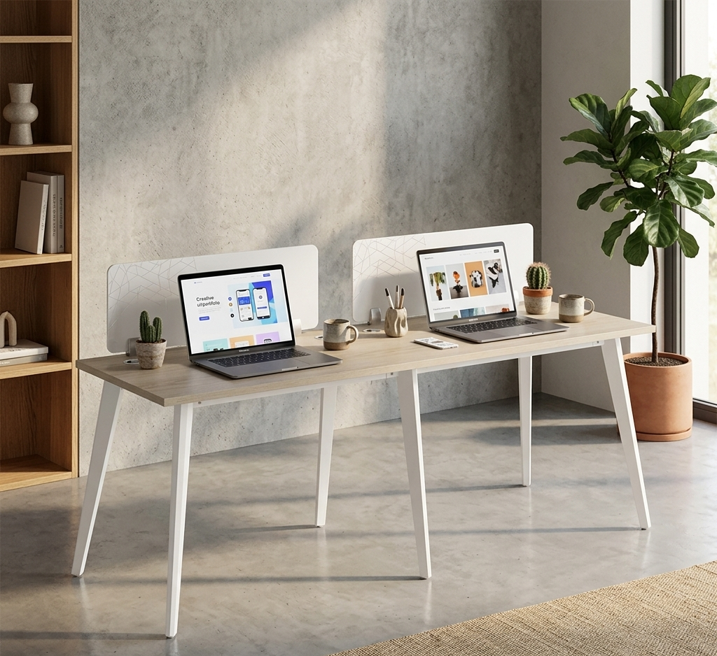 Dual Pro Side-by-Side Two-Person Office Workstation