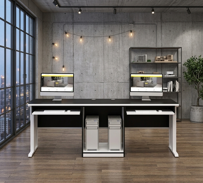 Dual-Pro Office Workstation | 2-Person Collaborative Desk